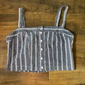 Brandy Melville Striped Button Front Crop Top | One Size | Made in Italy